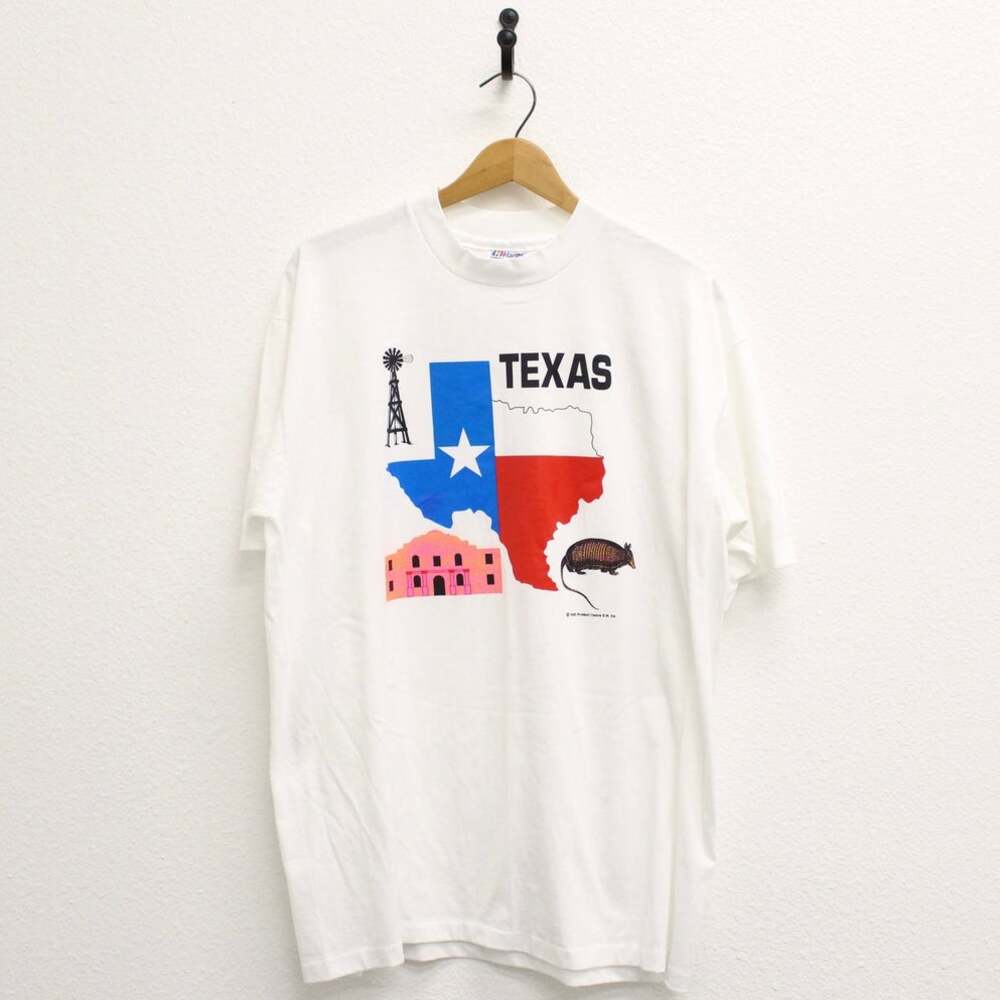 Vintage 90s Texas White Souvenir T-Shirt XL Lone Star State